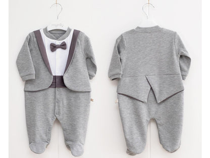 Eleganter Babyjungen-Overall im Anzug-Look | 2 Farben erhältlich