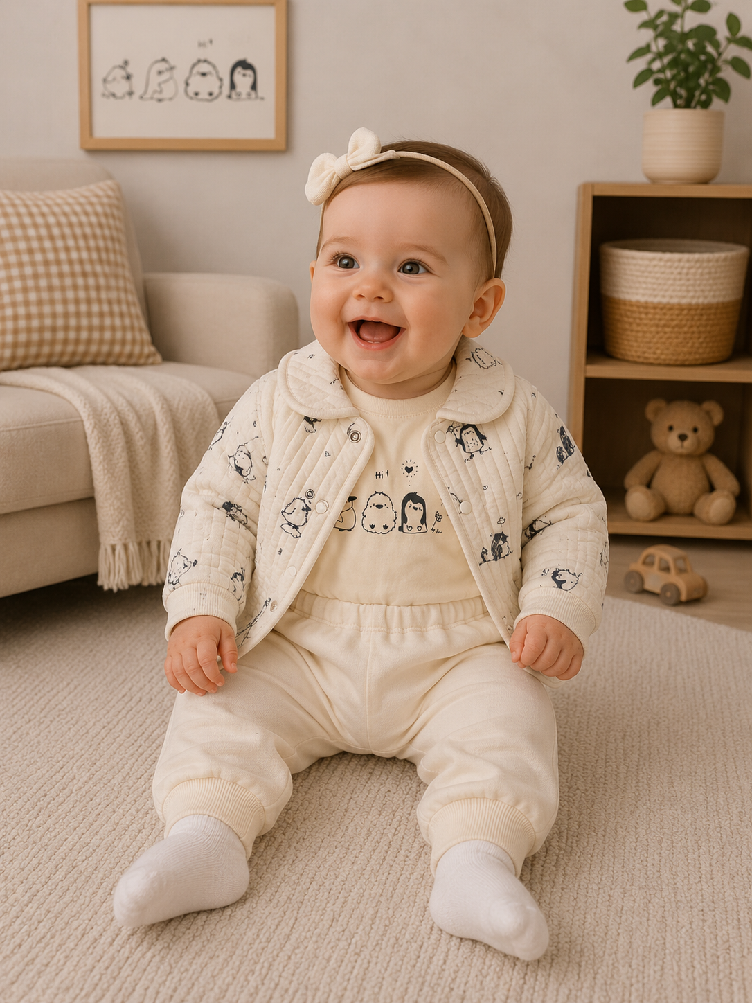 Baby Set Pinguin Creme