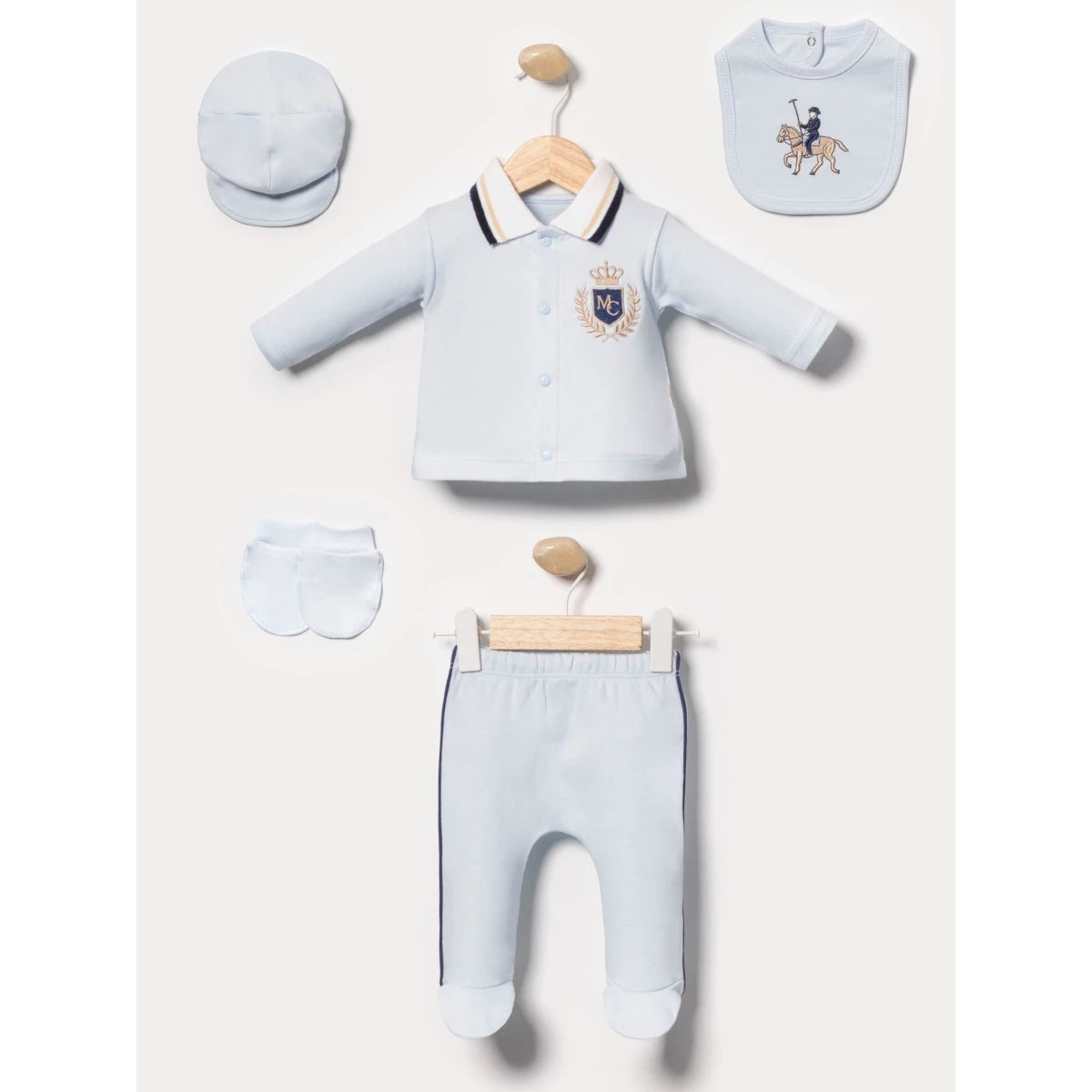Erstlingsset Hellblau Polo 5-teilig