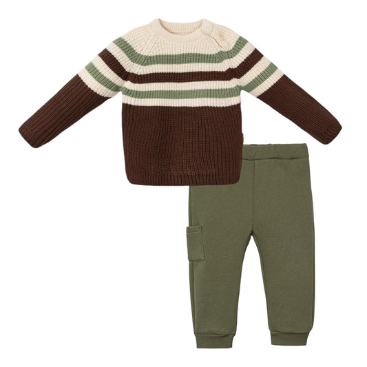 Baby 2-teiliges Set – Strickpullover & Hose aus 100% Baumwolle