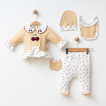 Babymädchen Set 5-teilig | Kirsch-Design 🍒 | In zwei Farben erhältlich