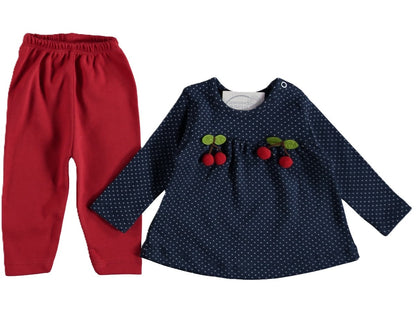 Zweiteiliges Outfit für Babymädchen – mit Kirschen-Applikation 🍒💕