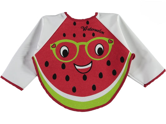Ärmel-Lätzchen mit Wassermelonen-Motiv – wasserfest & abwaschbar
