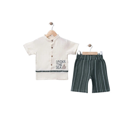 Musselin Set Streifen