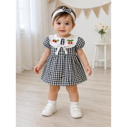 Kleid Haarband Karo