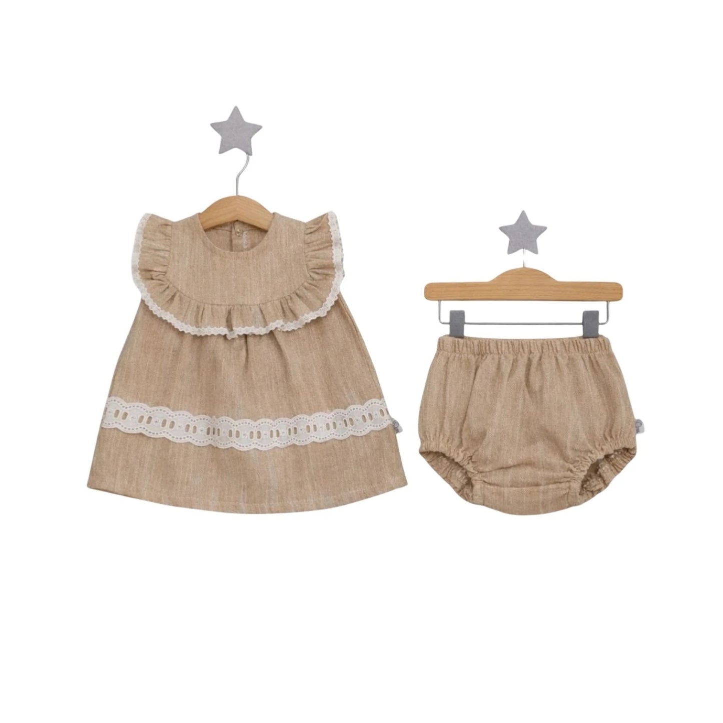 Kleid Set Beige