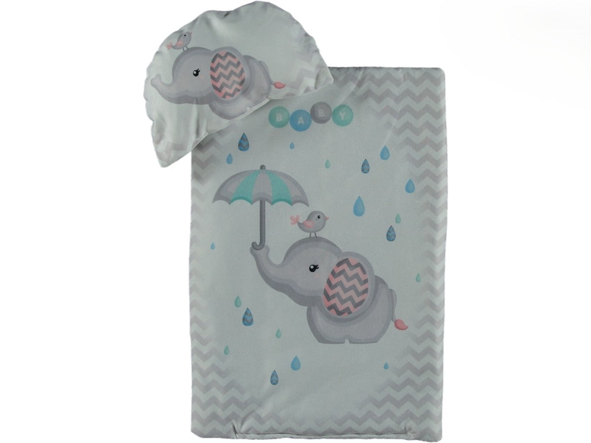 Wickelunterlage / Kinderwageneinlage mit Elefant-Motiv – weich & praktisch