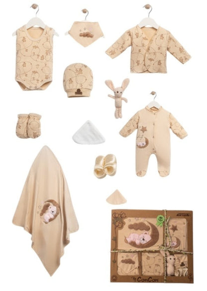 Baby Erstausstattung 10-teilig – Bio-Baumwolle Set mit Bärchen