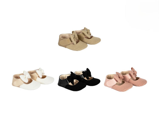 Babyschuhe mit Schleife – Weiche Mädchenschuhe in 4 Farben