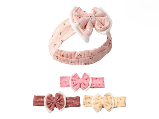 Baby Haarband mit Schleife – Weiches Stoffhaarband in 4 Farben