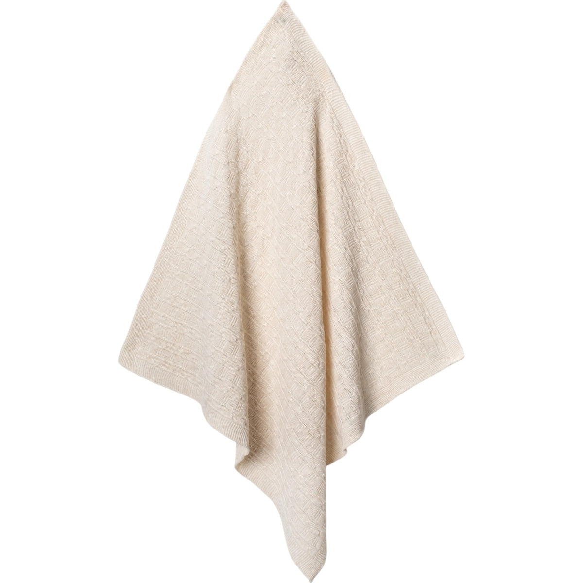 Babydecke Strick Creme Strukturmuster