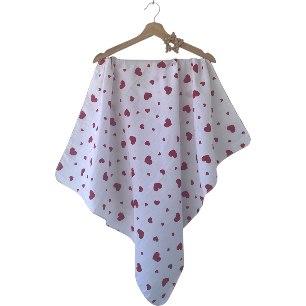 Musselin Tuch für Babymädchen – Weiches Mulltuch mit Herzchenmuster ❤️