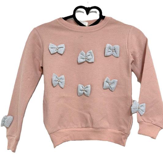 Mädchen Pullover mit Schleifen – Langarm, rosa