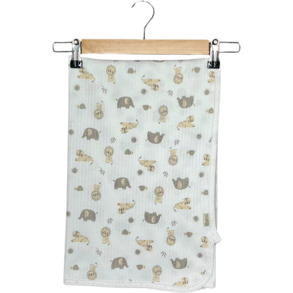 Babydecke mit Tiermotiv 80x80 cm – 2-lagig aus 100% Baumwolle