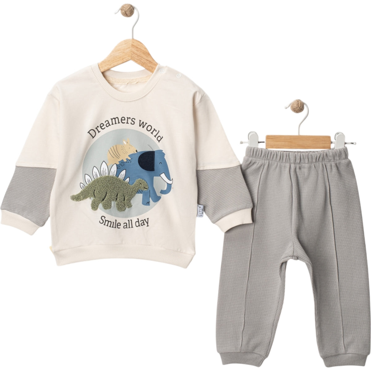 Baby 2-teiliges Set – Sweatshirt mit Dino & Hose (Dreamers World)