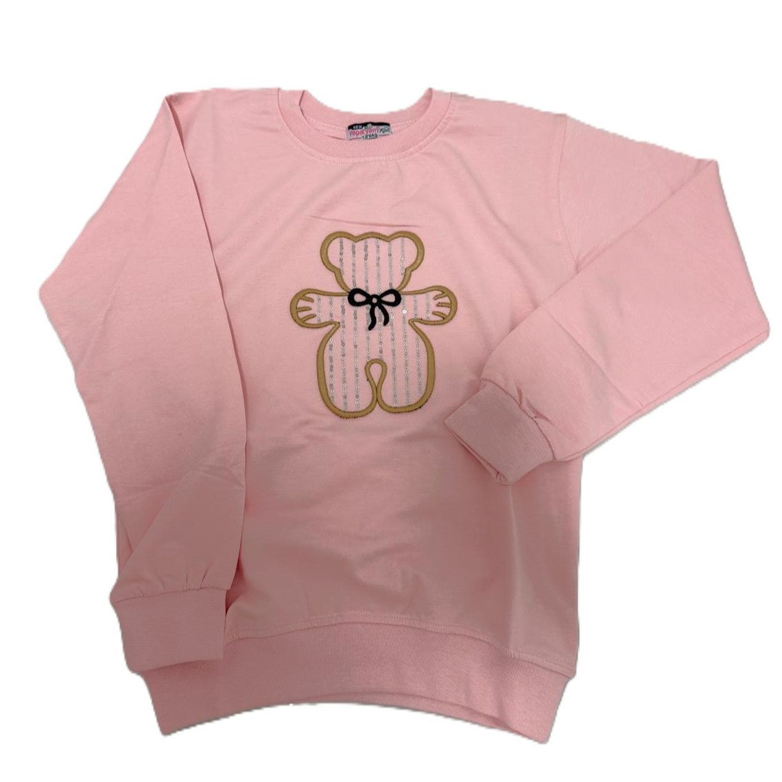 Mädchen Pullover rosa mit süßem Teddybär-Motiv