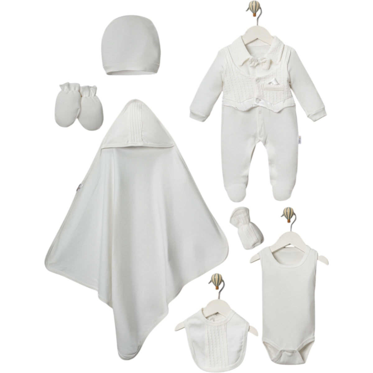 Elegantes 7-teiliges Erstlings-Set für Jungen – 100% Baumwolle & super weich