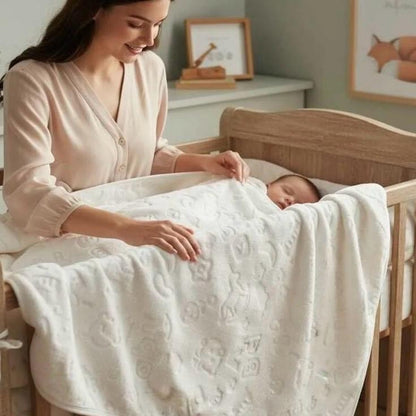 Kuschelige Babydecke „Soft Dreams“ – gefüttert & gemustert | Unisex