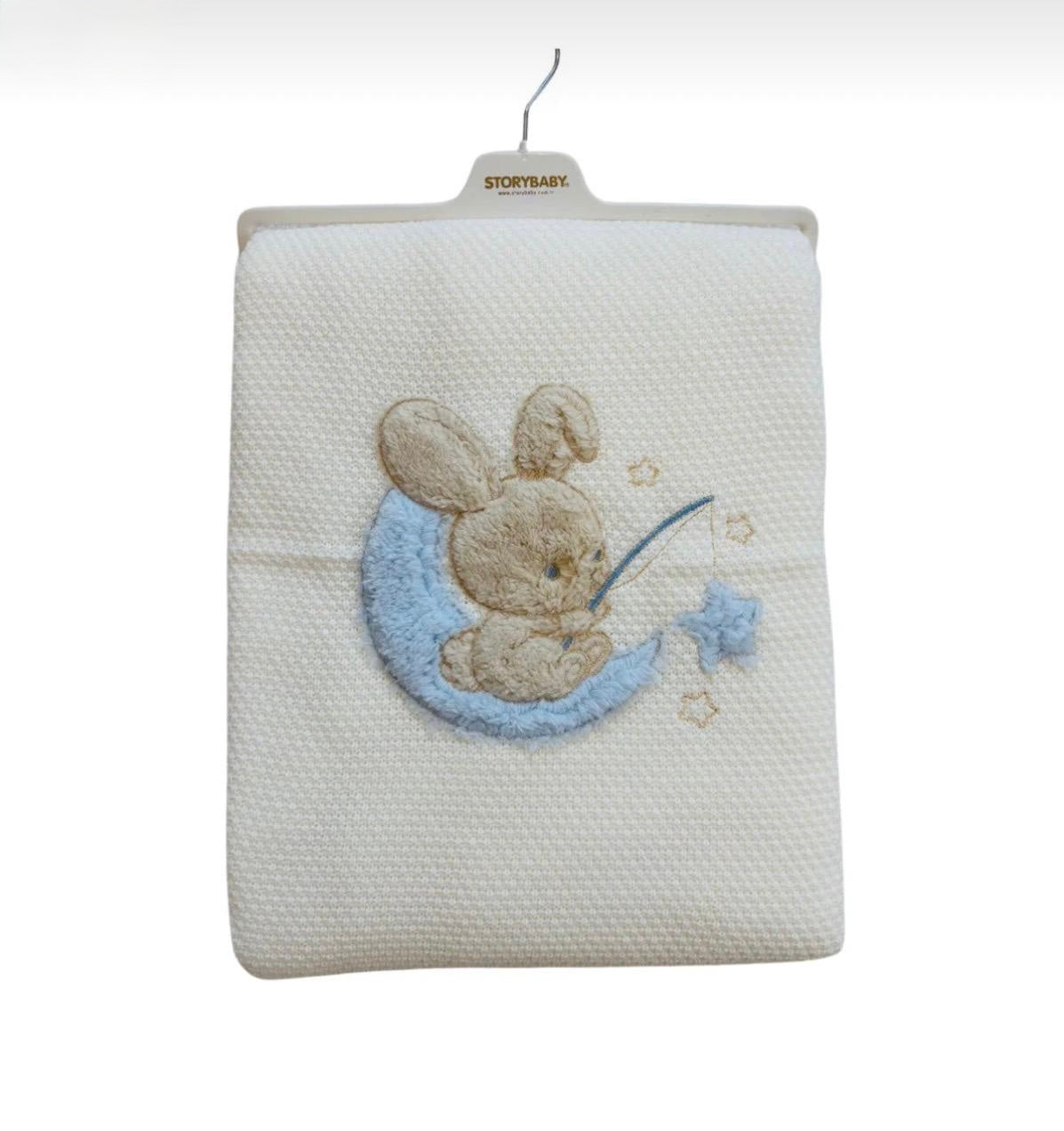 Kuschelige Babydecke „Bunny Moon“ – gefüttert & extra weich | Rosa oder Hellblau