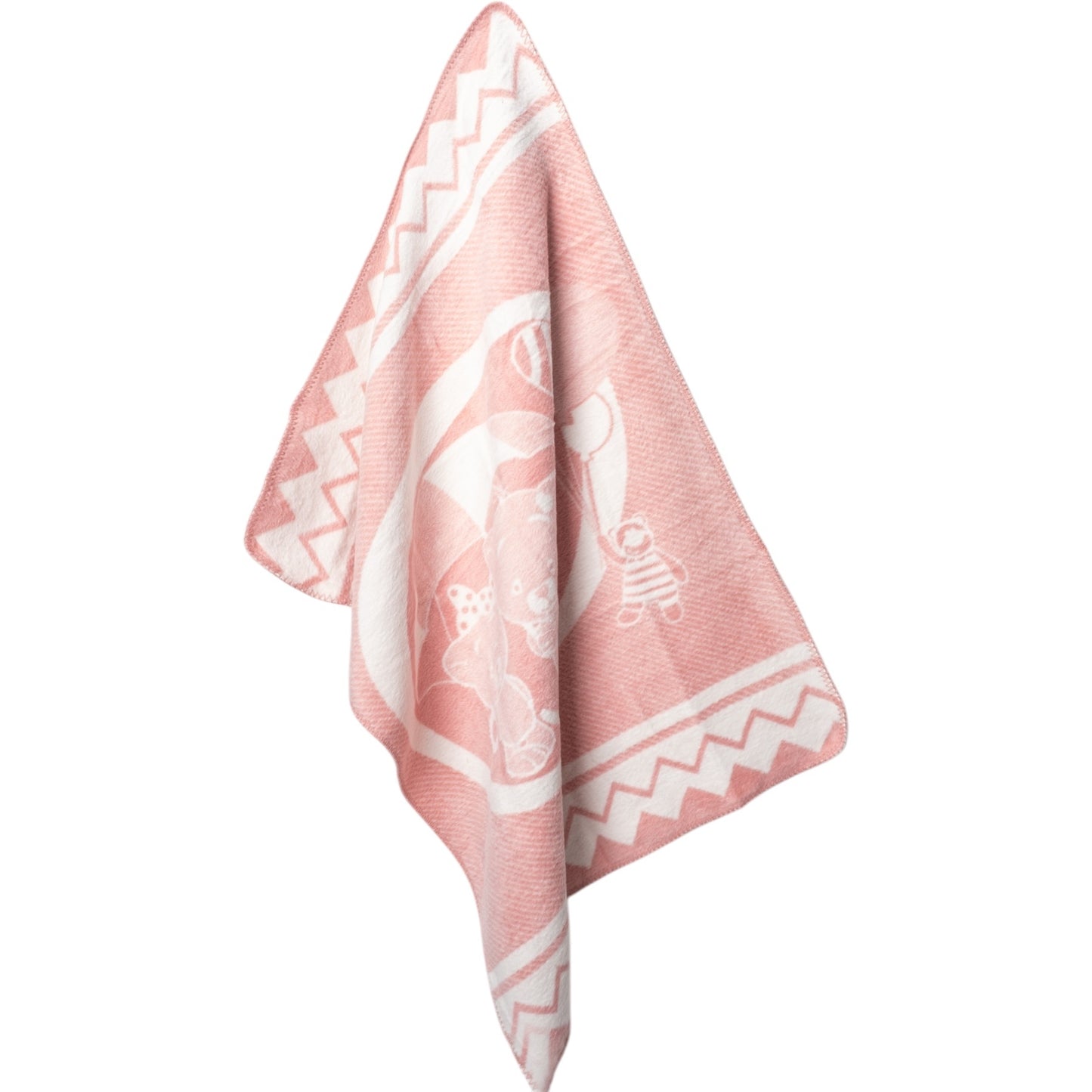 Babydecke Teddymotiv Zickzack