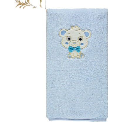 Weiche Wellsoft-Babydecke mit Bärenmotiv – für Jungen in Blau & für Mädchen in Creme/Rosa