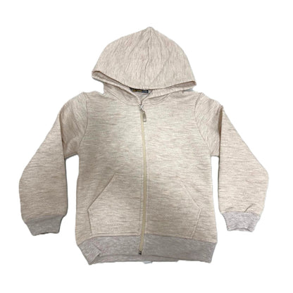 Cremefarbene Mädchen Weste mit Kapuze und Herzmuster