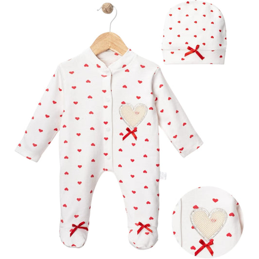 Mädchen Strampler-Set mit Mütze – süß & liebevoll ❤️👶