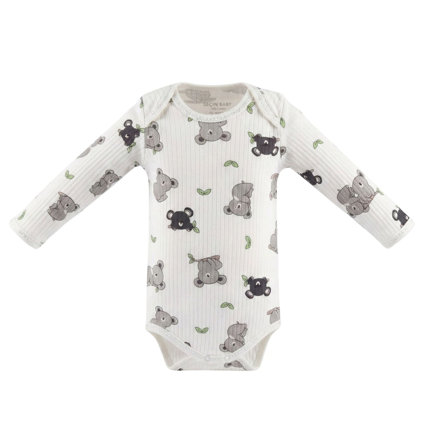 Unisex Baby Body mit Langarm & süßem Koala-Print – weich & bequem