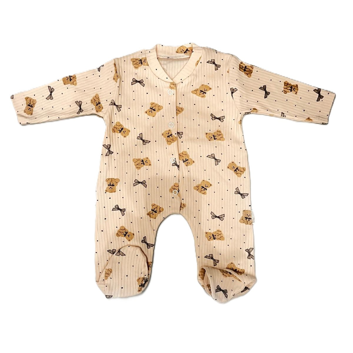 Süßer Babystrampler für Mädchen – mit Füßchen & Bärchenmotiv 🧸💕