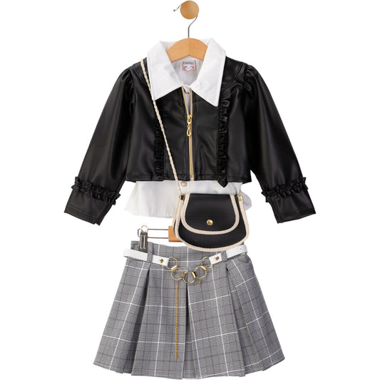 5-teiliges Outfit für Mädchen – stylisch & komplett mit Accessoires ✨