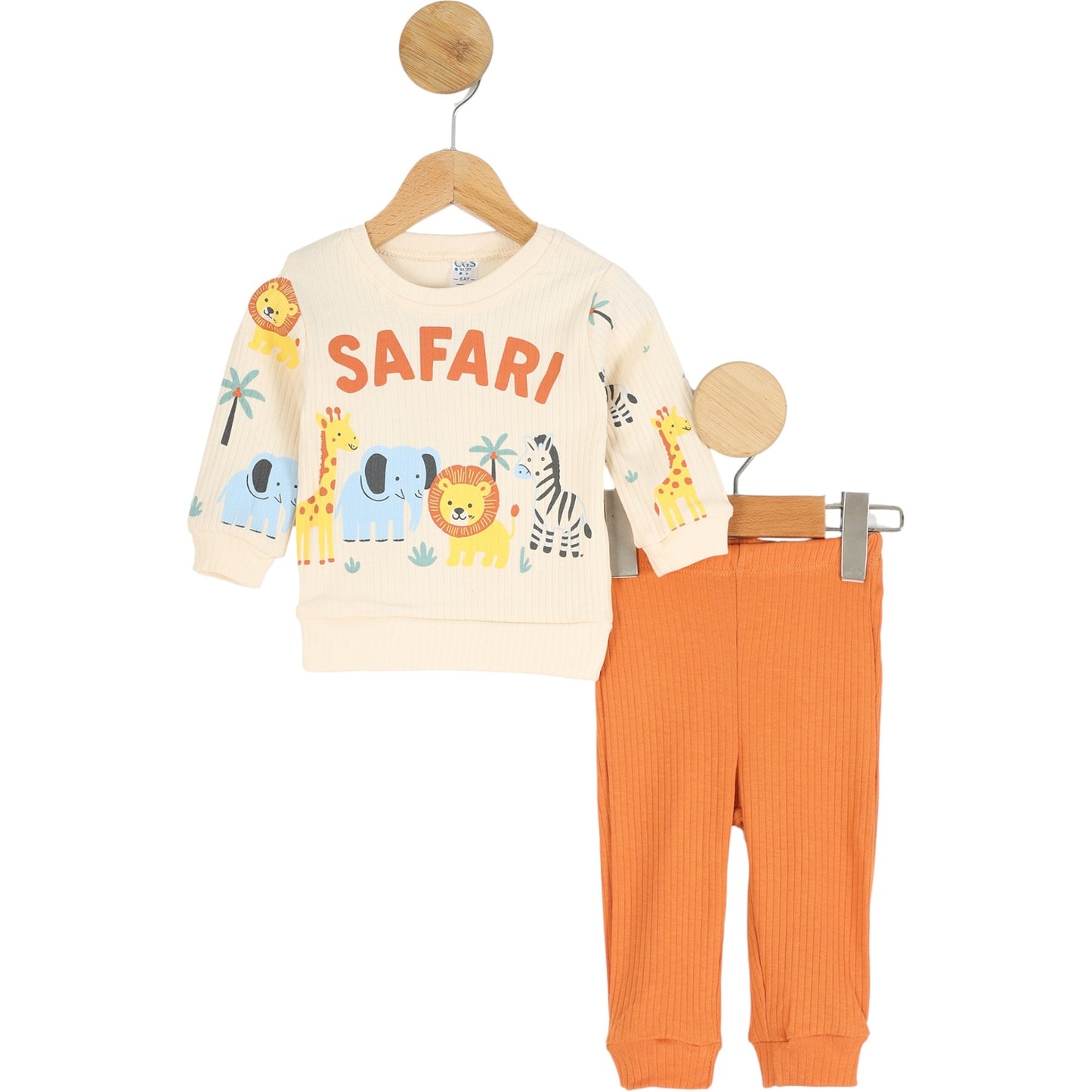 Zweiteiliges Safari-Outfit für Babys – 100% Baumwolle 🦒🦁