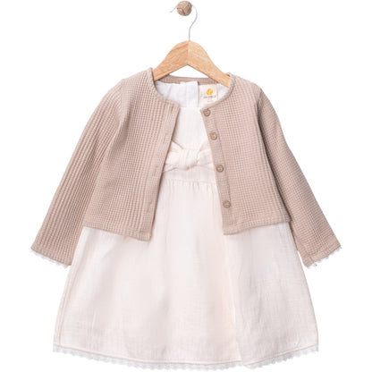 Mädchen Kleid mit passender Weste – 2-teiliges Outfit in zwei Farben