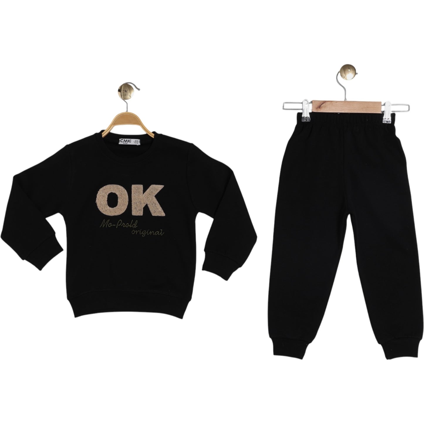 2-teiliges Jungen Set – Pullover & Jogginghose, schwarz