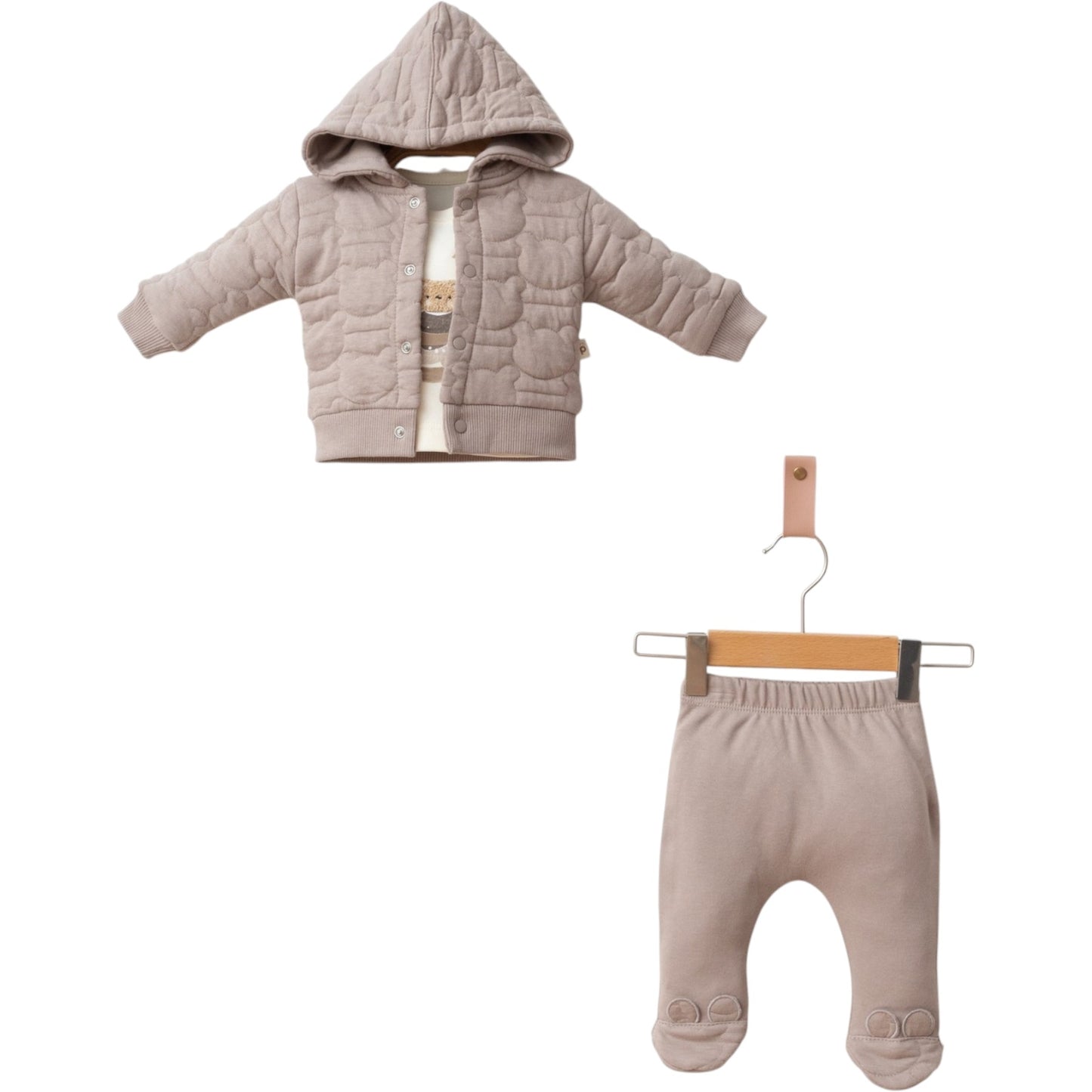 Baby Outfit – kuscheliges 3-teiliges Set mit Kapuzenjacke 👶🧸