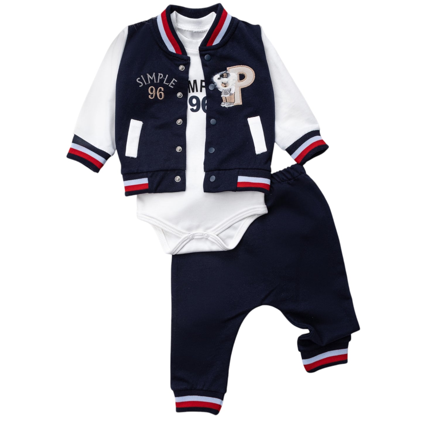 Babyjungen Outfit – sportliches 3-teiliges Set 👶💙