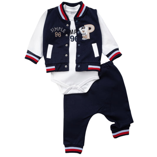Babyjungen Outfit – sportliches 3-teiliges Set 👶💙