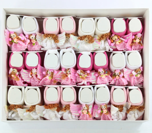 Süße Baby Mädchen Socken mit Engel-Motiv | Weich & bequem | 4 Farben erhältlich