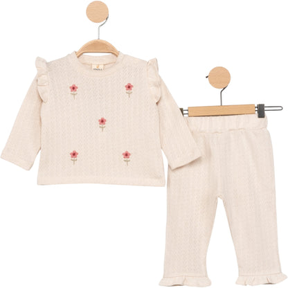 Zweiteiliges Strickoutfit für Babymädchen – süß & gemütlich 🌸