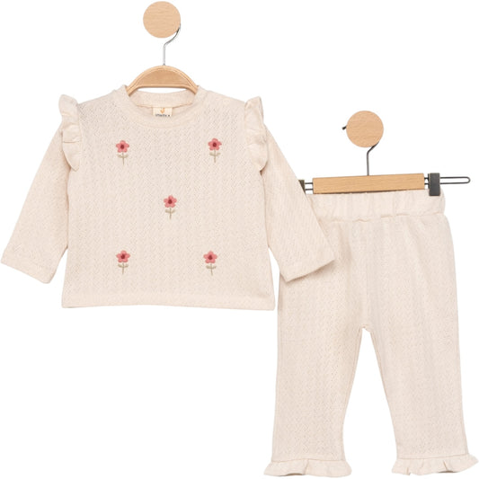 Zweiteiliges Strickoutfit für Babymädchen – süß & gemütlich 🌸