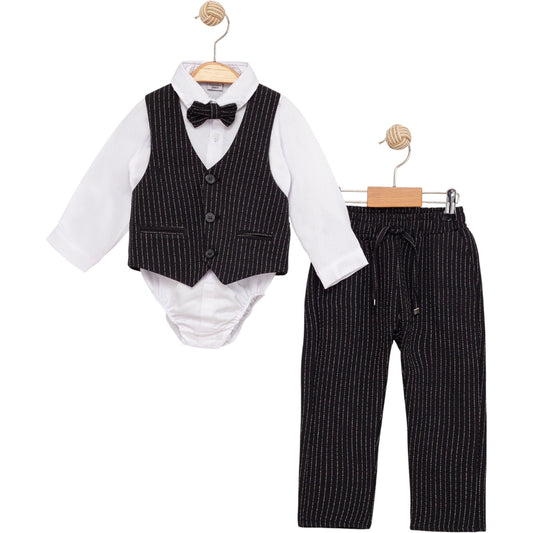 Baby Anzug Set Weste Schwarz