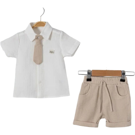 Set Hemd Shorts Krawatte