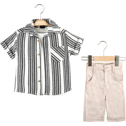 Outfit Set Streifen 3-teilig