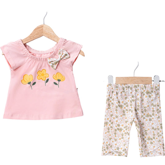Set Pfirsich Blumen Schleife