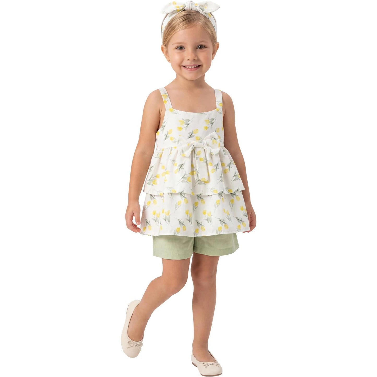 3er Set Top Shorts Stirnband