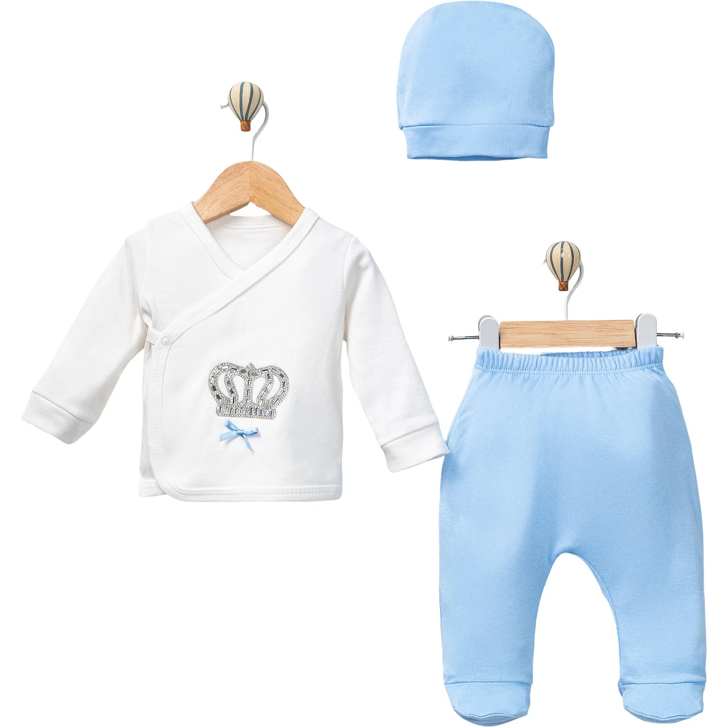 Baby Outfitset Krone Hellblau