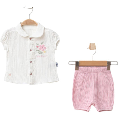 Set Musselin Bluse Shorts