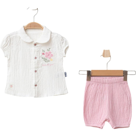 Set Musselin Bluse Shorts