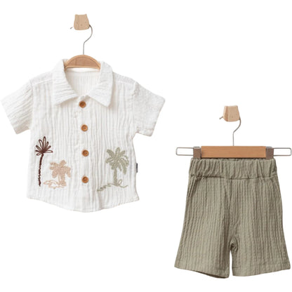 Babyset Musselin Palmen