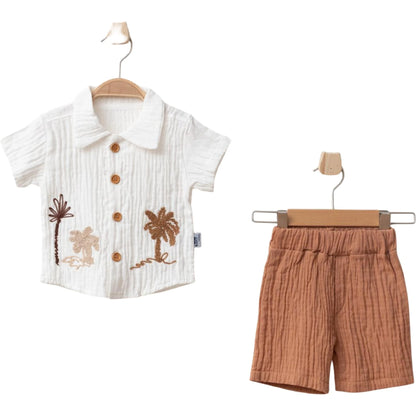 Babyset Musselin Palmen