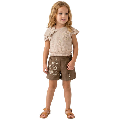 Outfit Set Stickerei Raffung